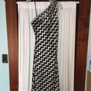 Cache black and white vintage long dress